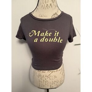 Garage‎ Make It A Double Print Crop T-Shirt. Size Medium STORMI TEE